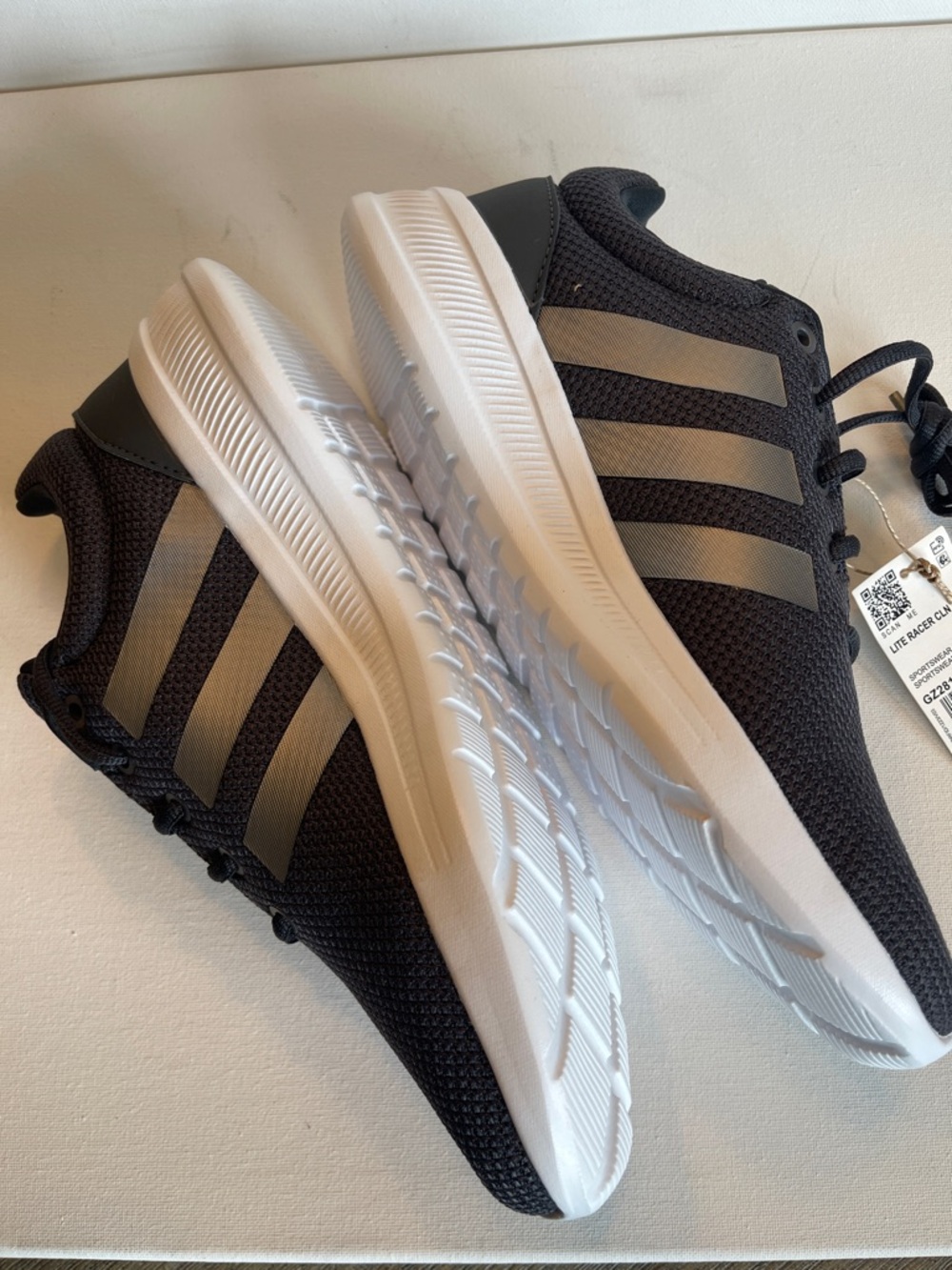 NIB ADIDAS WOMENS LITERACER CLN 2.0 SNEAKER CARBON/IRON METALLIC/CORE BLK SZ 8.5 - Picture 7 of 13